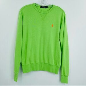 Polo Ralph Lauren Women Bright Lime Green Crewneck Sweatshirt Size S